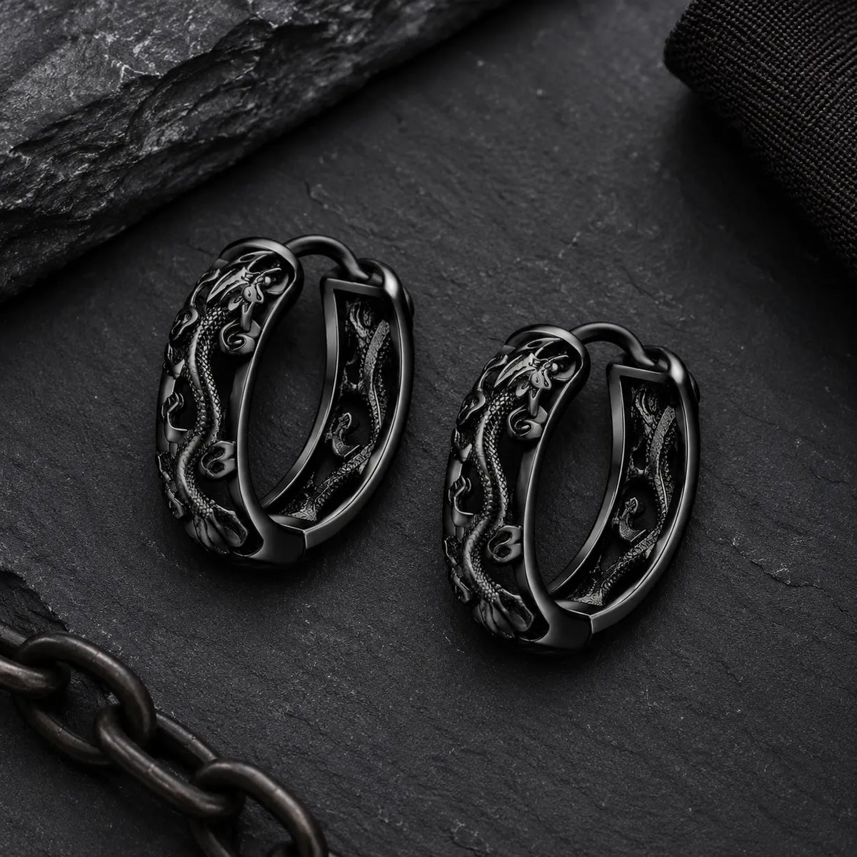 accessoire dragon noir style punk premium