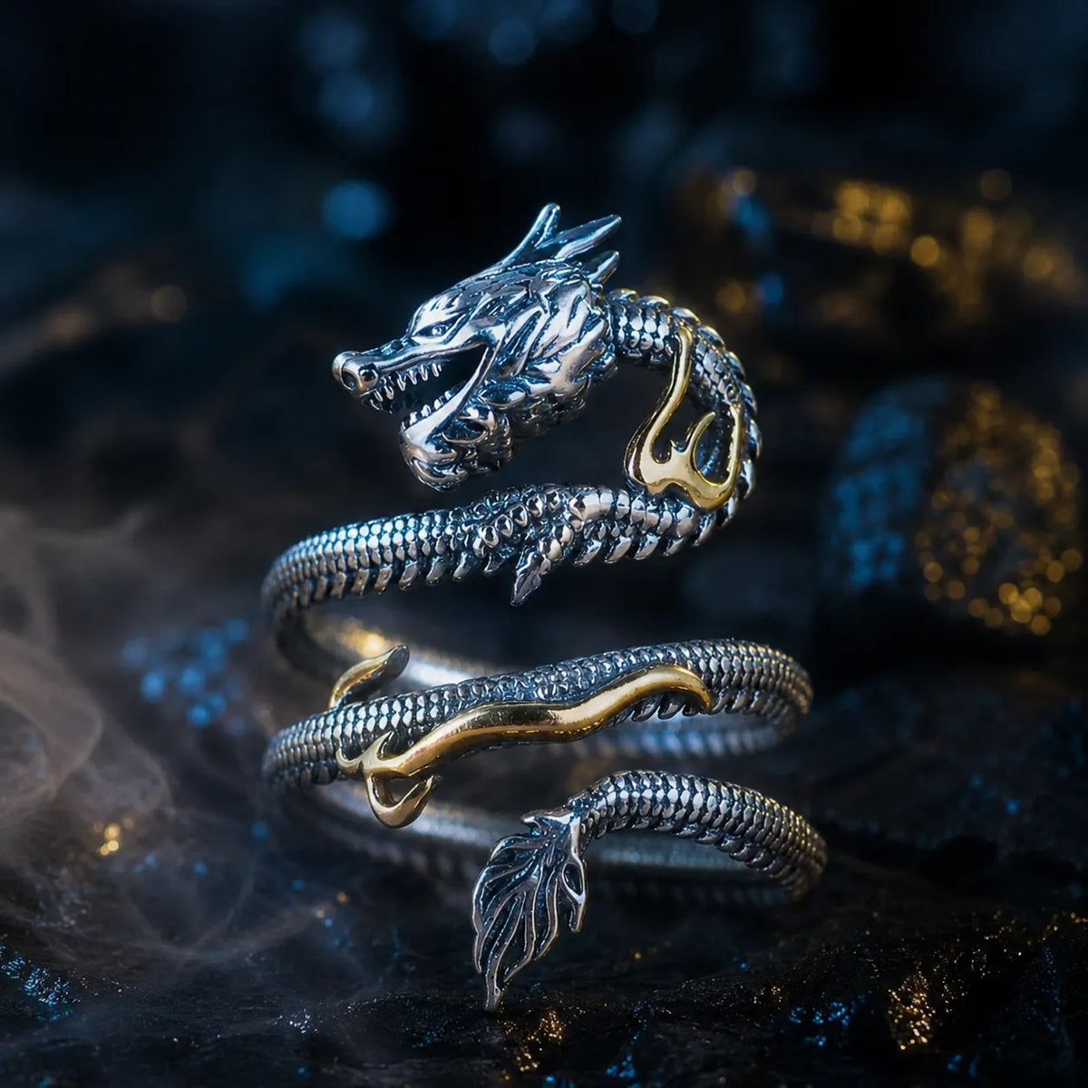 anneau dragon chinois corps spirale