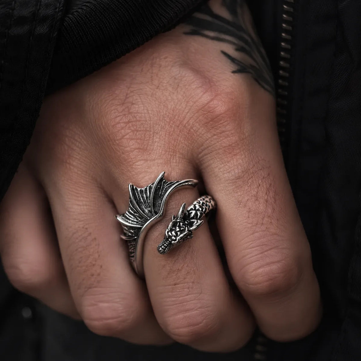 bague aile de dragon argent 925