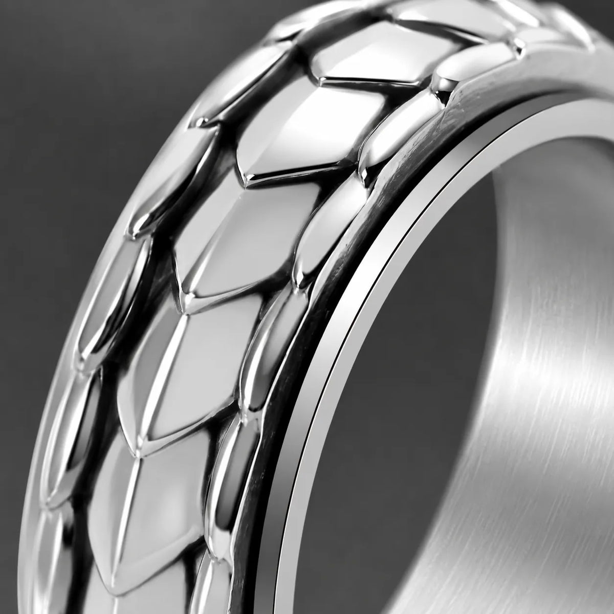 Bague Anti Stress Dragon acier inoxydable
