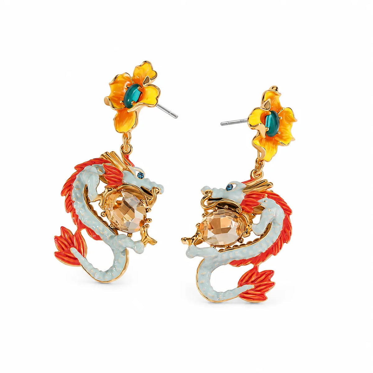 Boucle d'Oreilles en Forme de Dragon