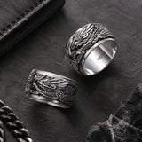 bague draconique argent finition polie