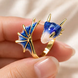 Bague Dragon Bleue