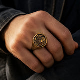 Bague Dragon Game of Thrones trois têtes dorée