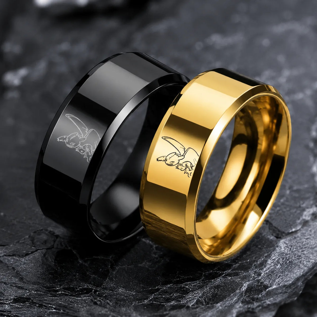 Bague Dragon Krokmou acier inoxyadble
