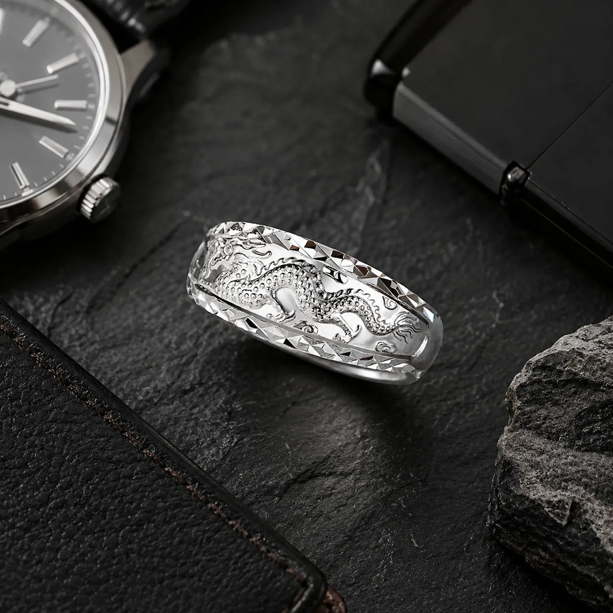 bague dragon légère argent poinçon 999