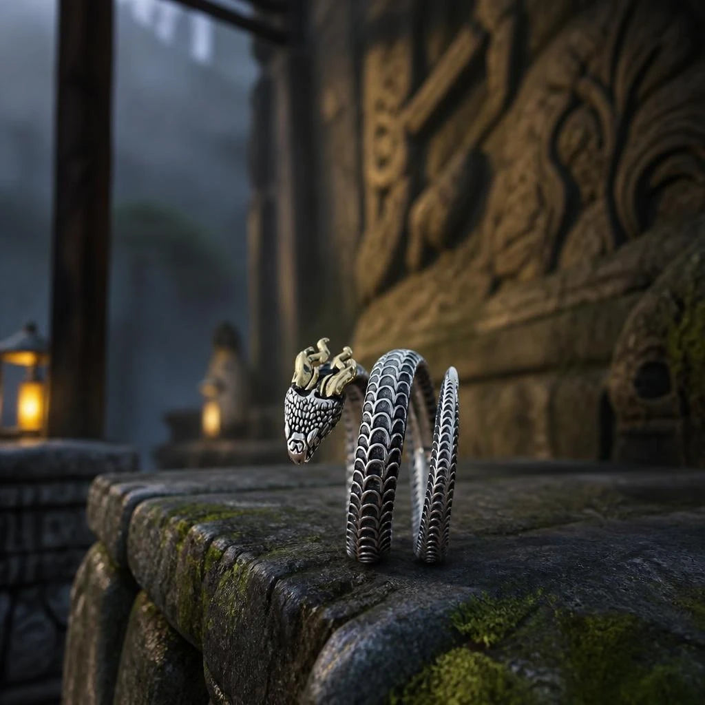 bague dragon mythique argent 925 reliefs détails