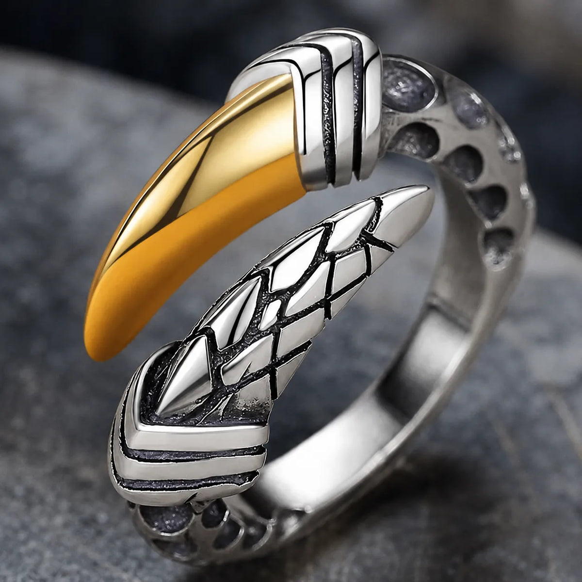 Bague Griffe de Dragon argent 925 ajustable