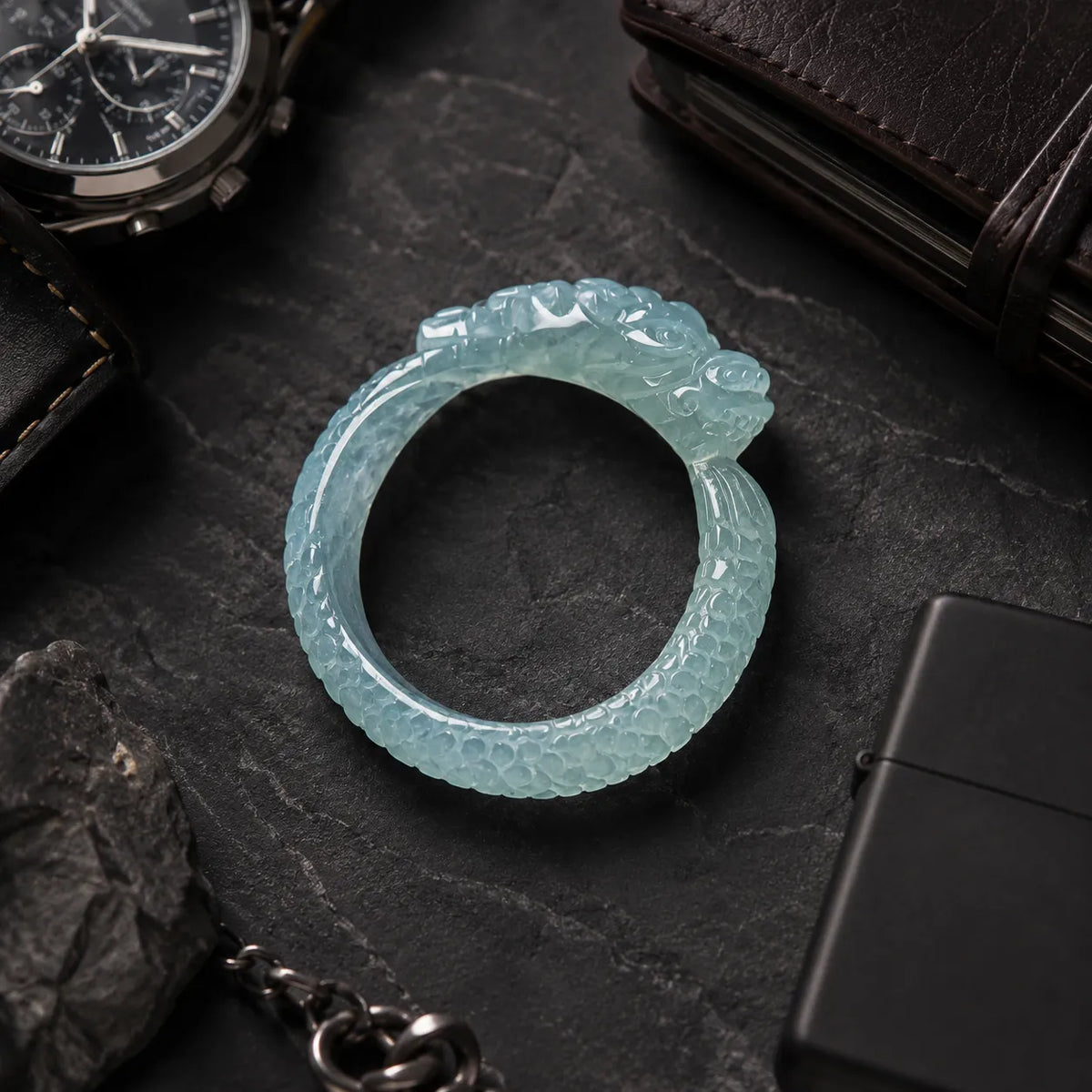 Bague Jade Dragon homme dragon naga