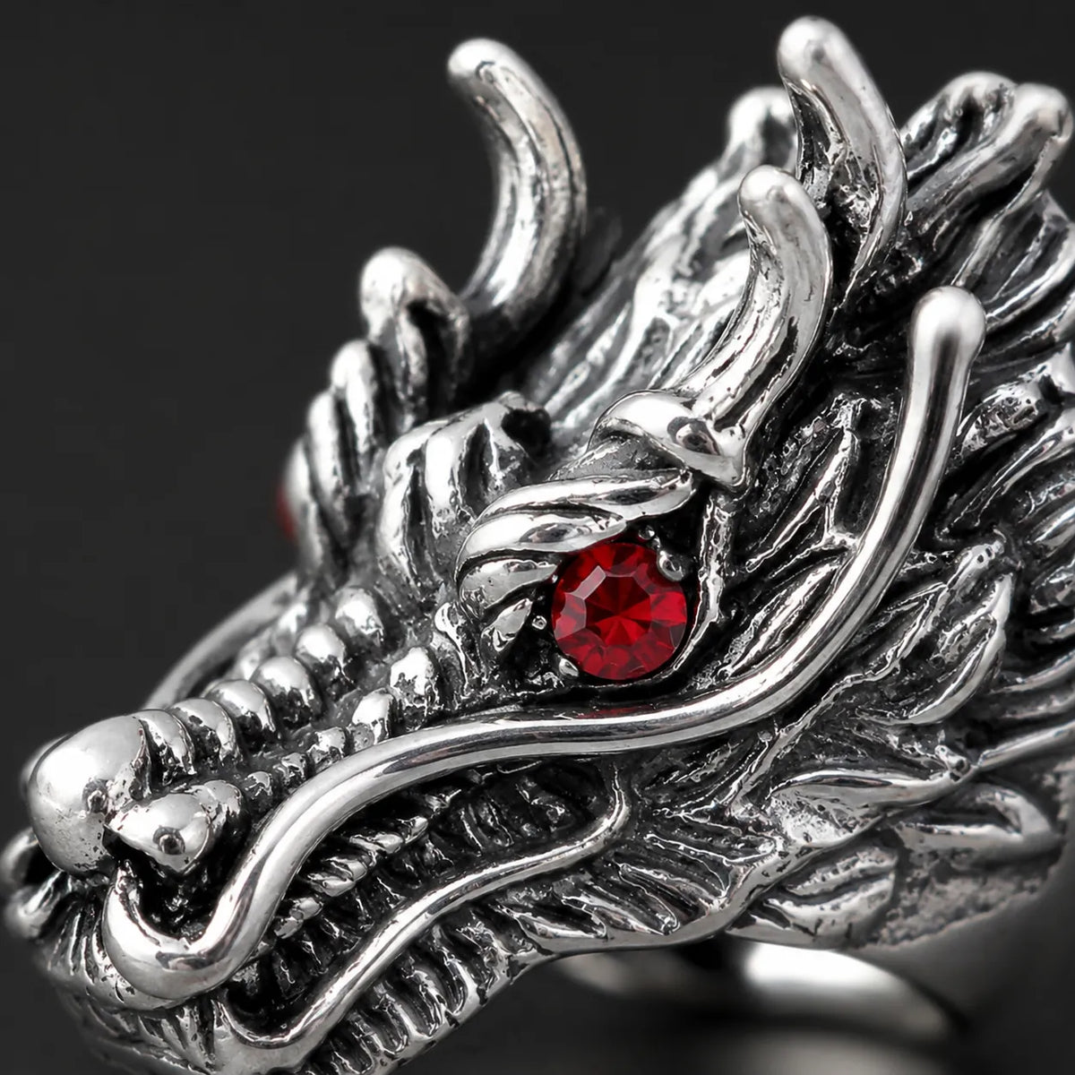 Bague Tête de Dragon acier inoxydable 316l