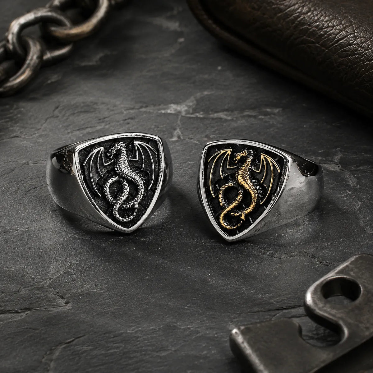 bijou dragon homme blason médiéval