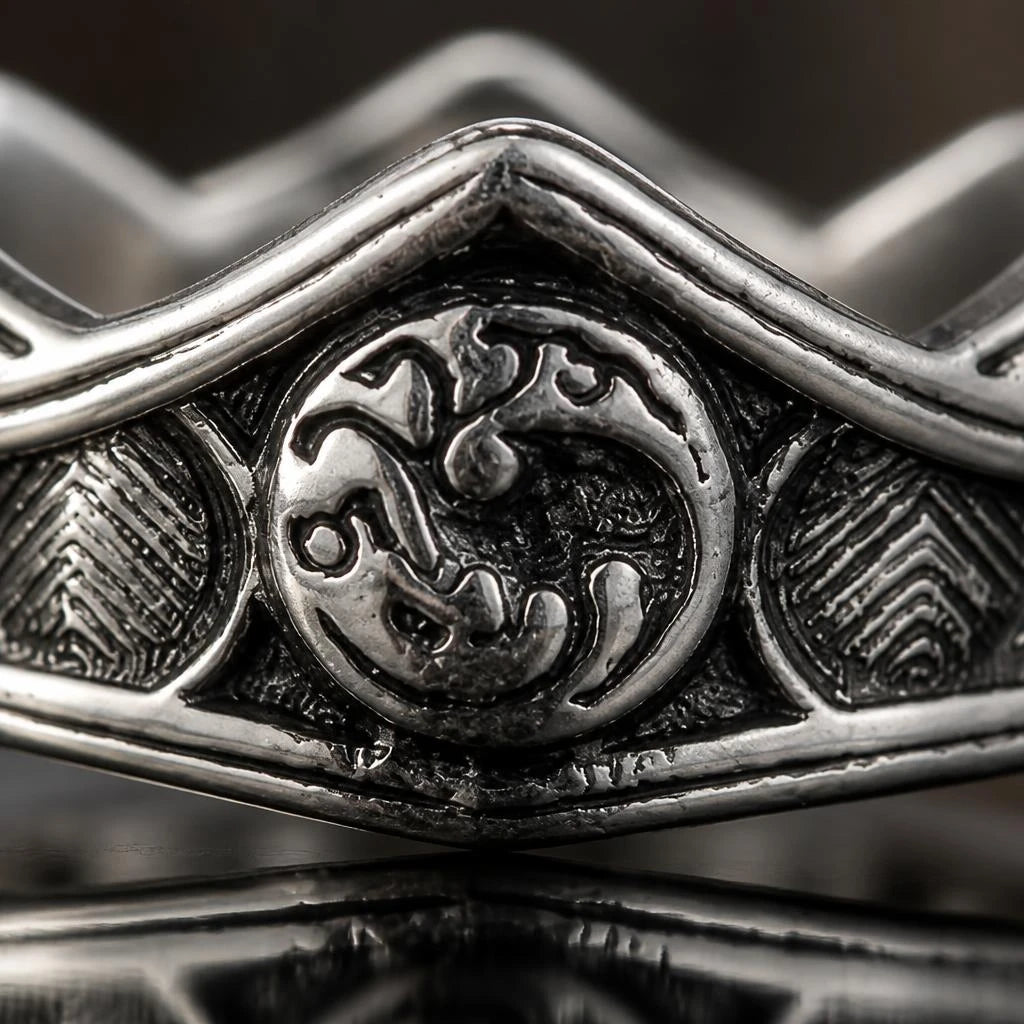 bijou dragon trois têtes argent alliance fantasy