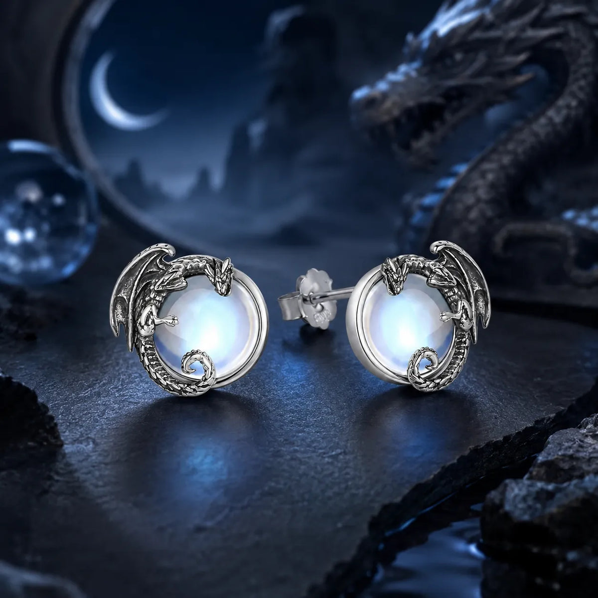 bijou fantasy femme dragon argenté a clou