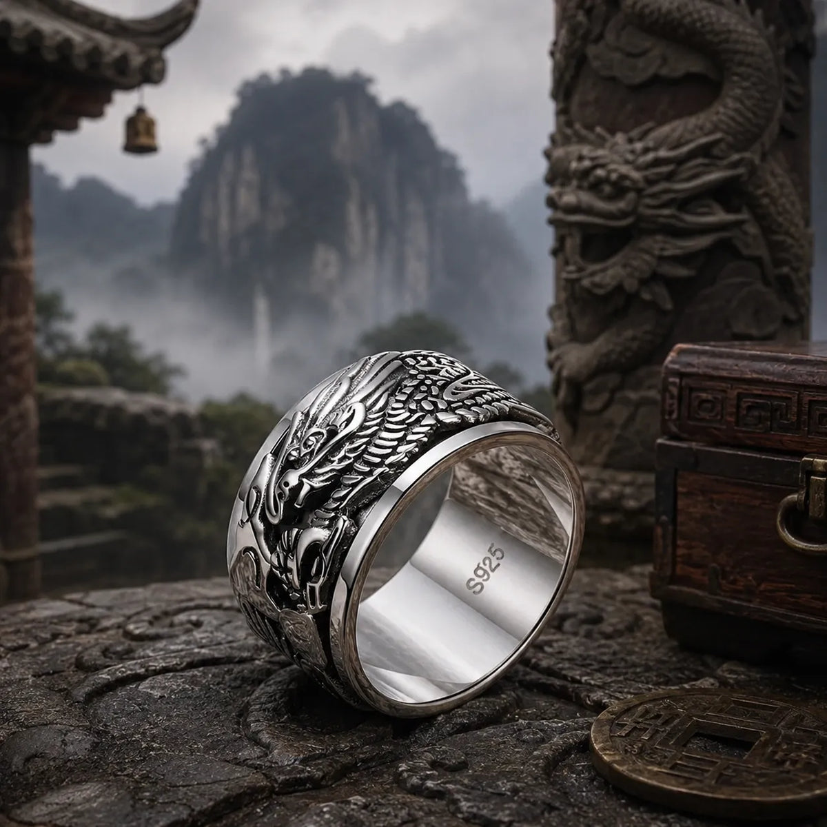 bijou fantasy homme bague rotative