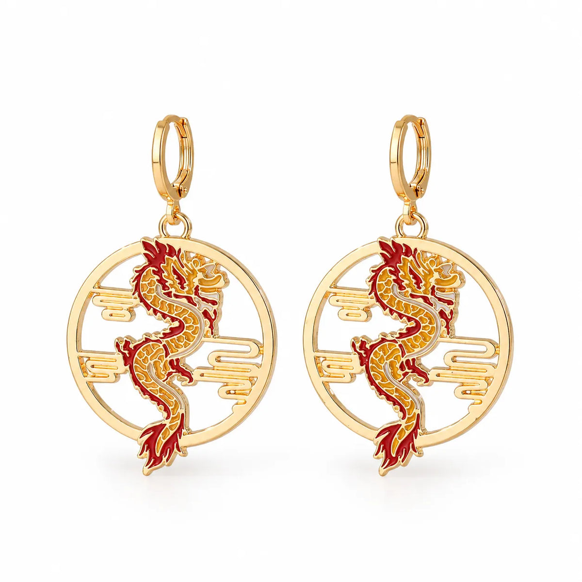 Boucles d'Oreilles Dragon Chinois