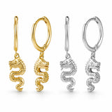 Boucle d'Oreilles Dragon Pendante