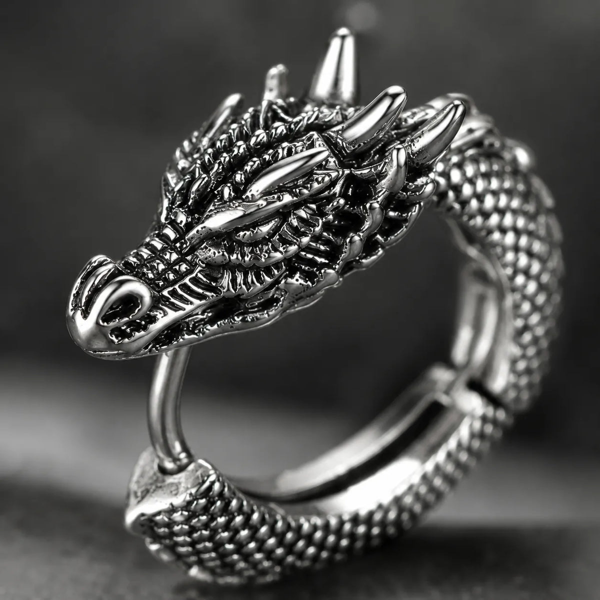 Boucles d'oreilles dragon homme créoles
