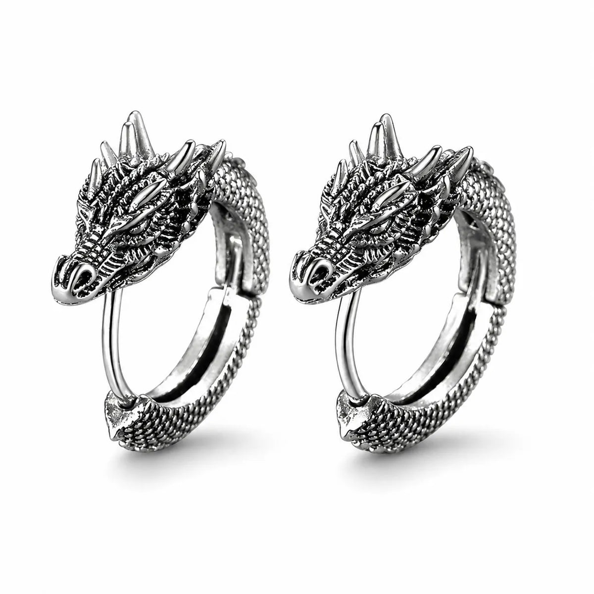 Boucles d'oreilles dragon homme