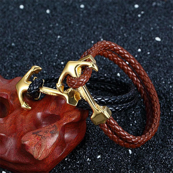 Bracelet Cuir Ancre