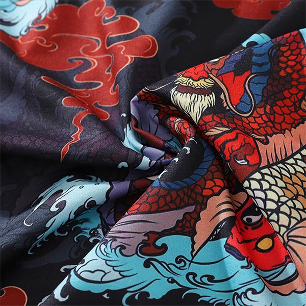 Chemise Dragon Hawaienne Noire