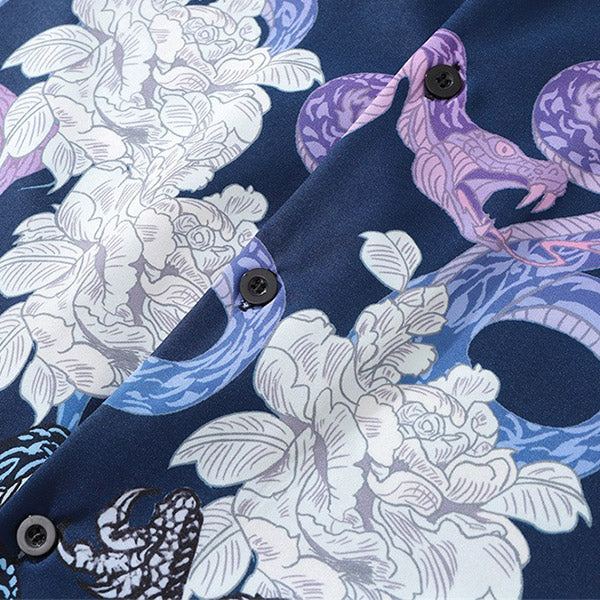 Chemise Dragon Imprimé Japonais