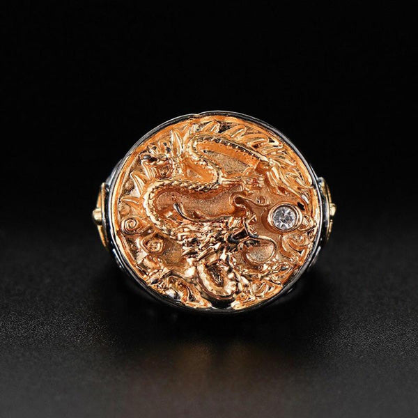 Bague Dragon Or Noir