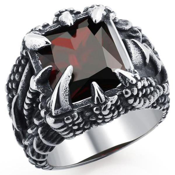 Bague Griffe de Dragon Rouge