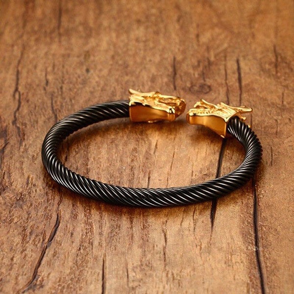 Bracelet Double Dragon Homme