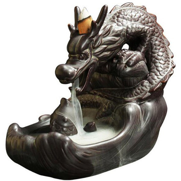 Brûleur d'Encens Dragon en Céramique