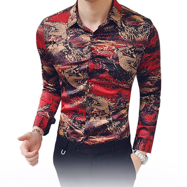 Chemise Avec Dragon Homme
