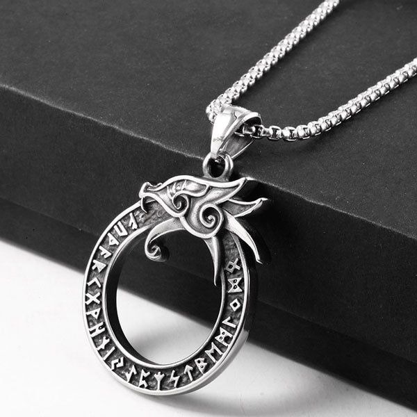 Collier Dragon Viking Argent