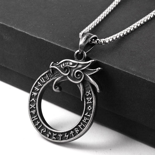 Collier Dragon Viking Ouroboros