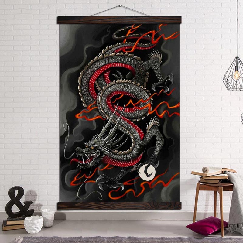 Tableau Dragon Chinois Déroulant