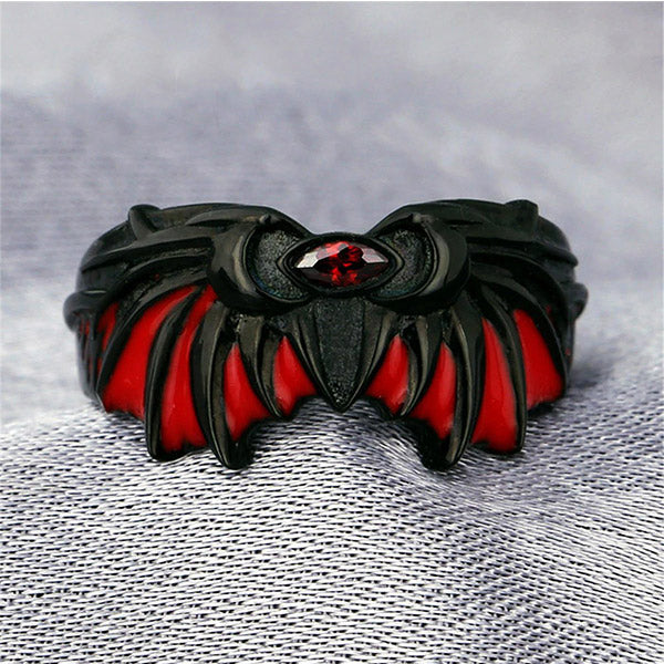 Bague Dragon Anime Ailes Noires (Argent)