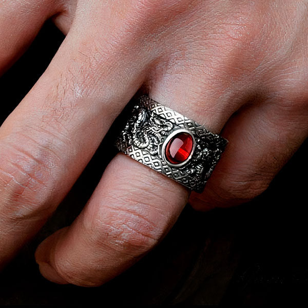 Bague Dragon Antique (Argent)