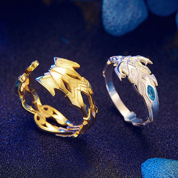 Bague dragon armure dorée