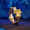 Bague dragon armure dorée