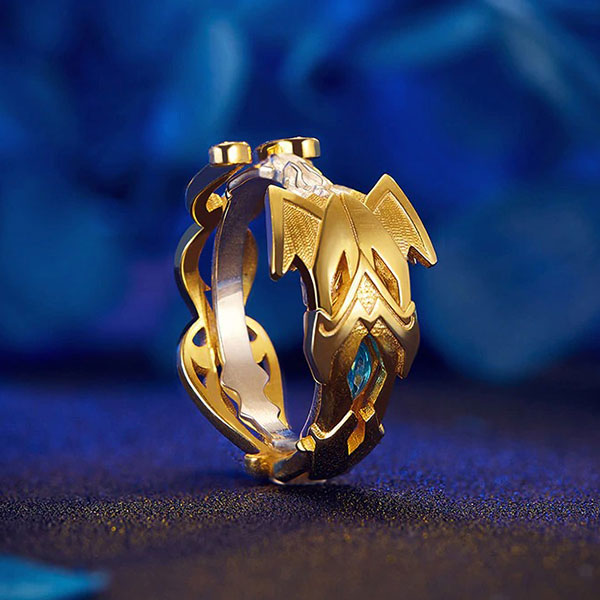 Bague dragon armure dorée