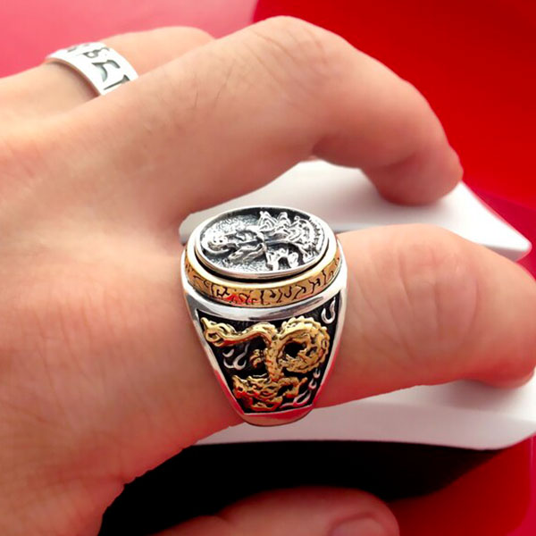 Bague dragon bouddhiste