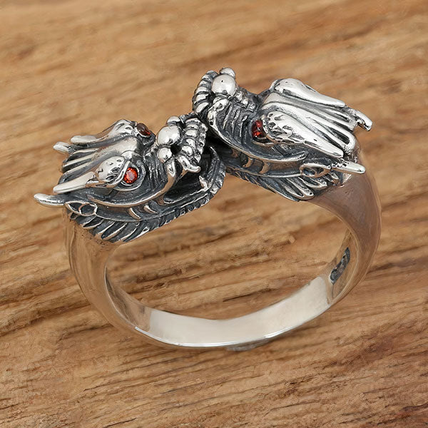 Bague dragon duo