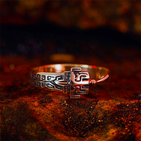 Bague Dragon Épée Runique