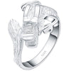 Bague dragon femme argent