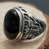 Bague dragon grenat noir