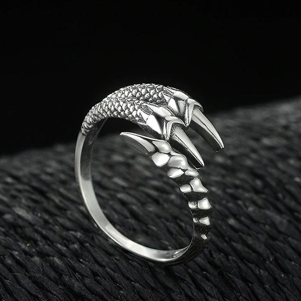 Bague dragon griffe blanche