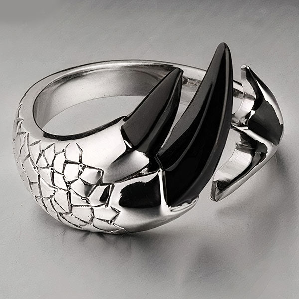 Bague dragon griffe noire