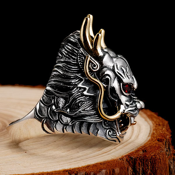 Bague dragon homme