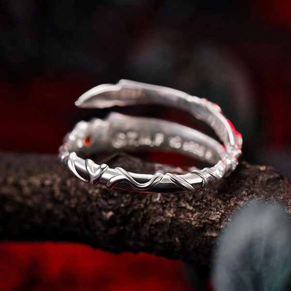 Bague Dragon Lame Ardente (Argent)