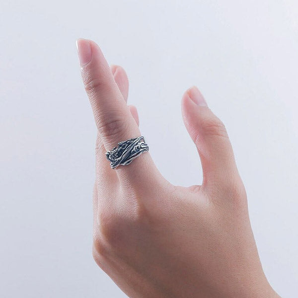 Bague Dragon Léviathan (Argent)
