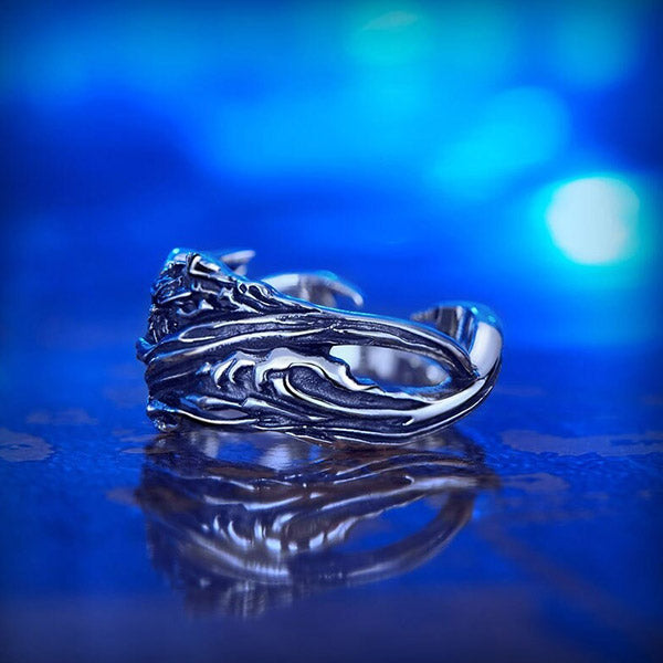 Bague Dragon Léviathan (Argent)