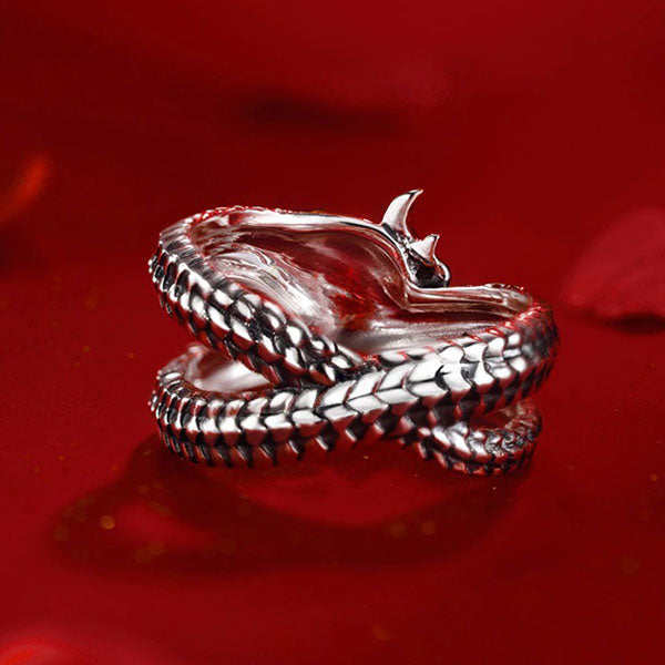 Bague Dragon Médusa (Argent)